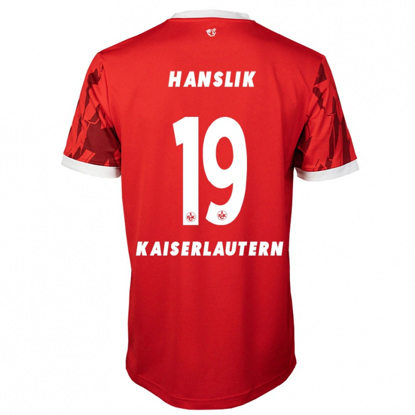 Danxen Uomo Maglia Daniel Hanslik #19 Rosso Bianco Kit Gara Home 2025/26 Maglietta