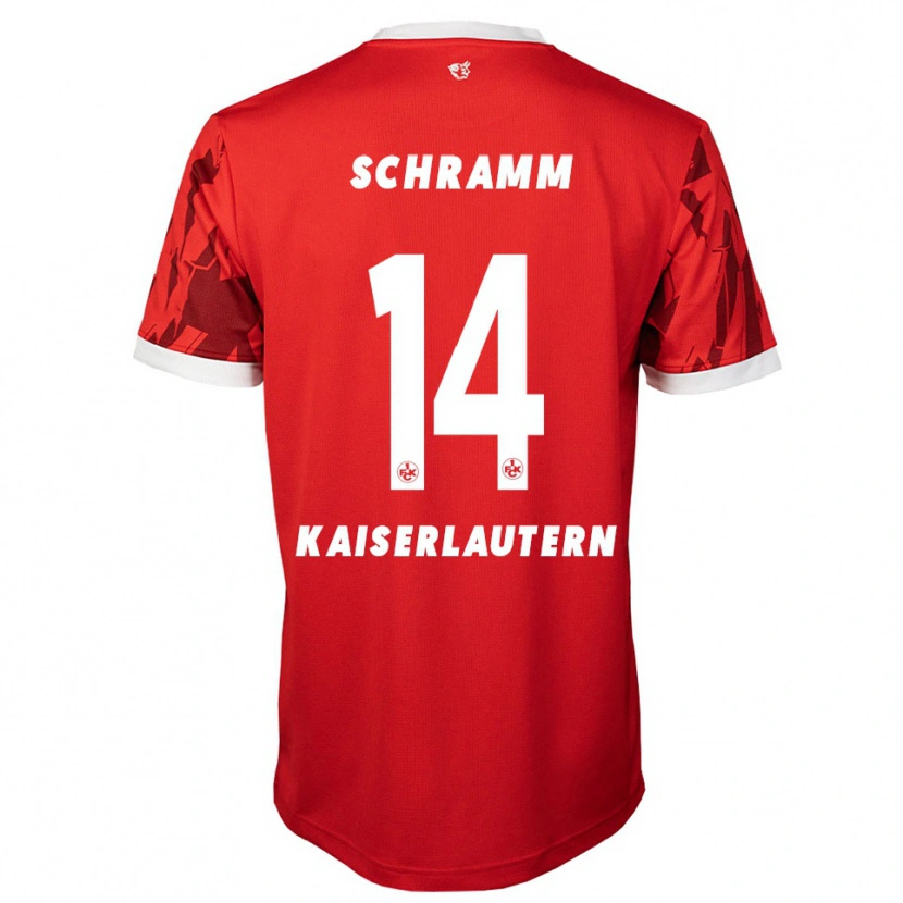 Danxen Uomo Maglia David Schramm #14 Rosso Bianco Kit Gara Home 2025/26 Maglietta