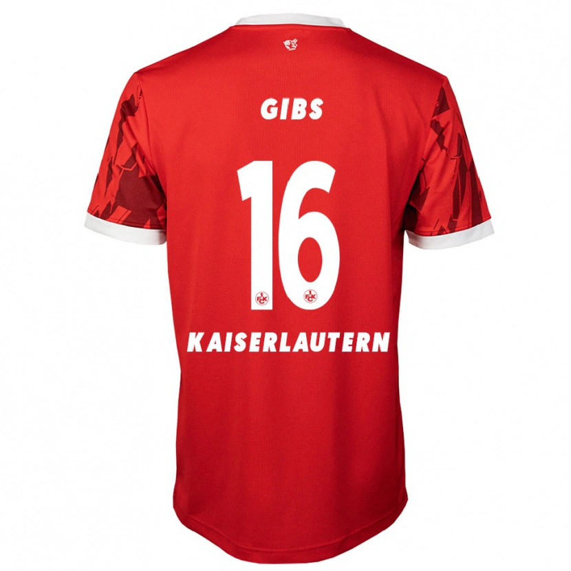 Danxen Uomo Maglia Owen Gibs #16 Rosso Bianco Kit Gara Home 2025/26 Maglietta