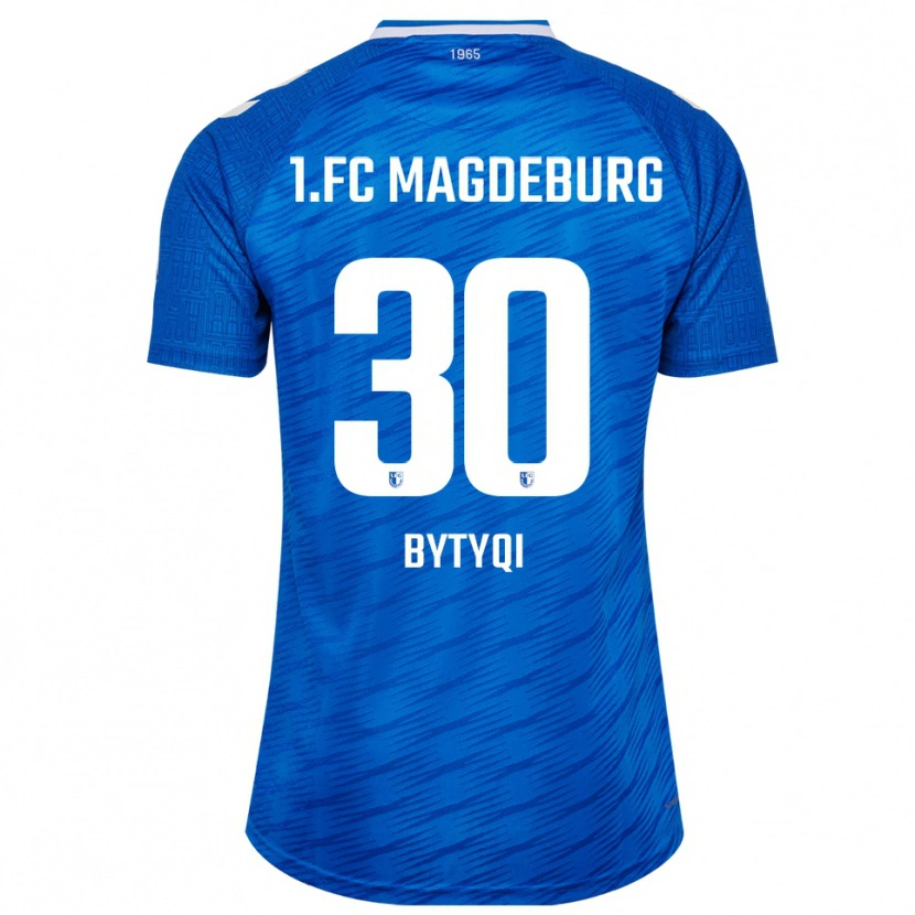 Danxen Uomo Maglia Enis Bytyqi #30 Blu Bianco Kit Gara Home 2025/26 Maglietta