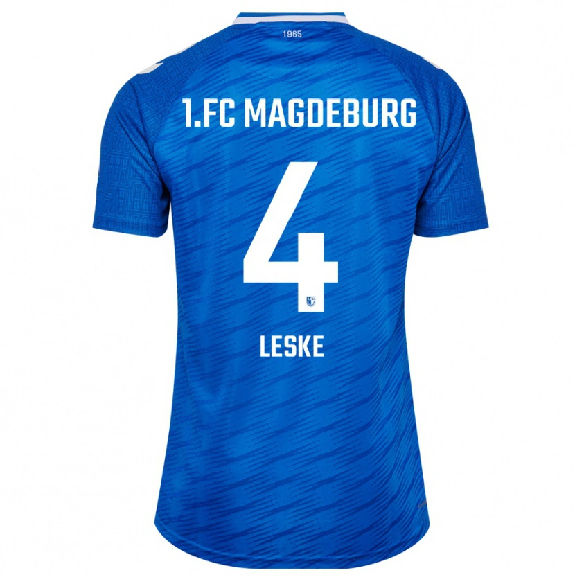 Danxen Uomo Maglia Jona Leske #4 Blu Bianco Kit Gara Home 2025/26 Maglietta