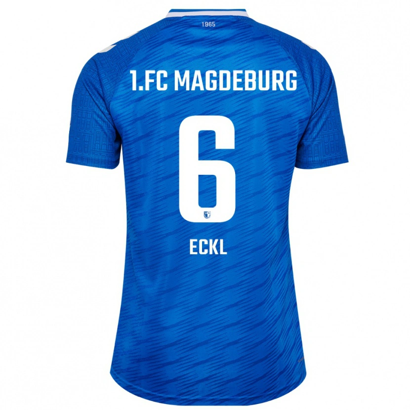 Danxen Uomo Maglia Hanna Eckl #6 Blu Bianco Kit Gara Home 2025/26 Maglietta