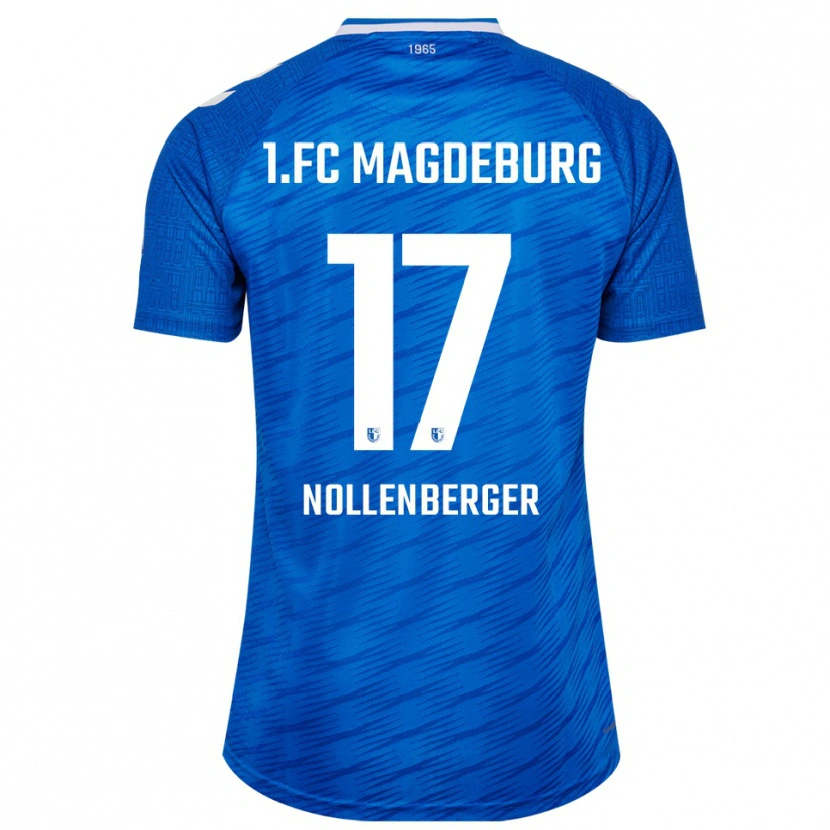 Danxen Uomo Maglia Alexander Nollenberger #17 Blu Bianco Kit Gara Home 2025/26 Maglietta