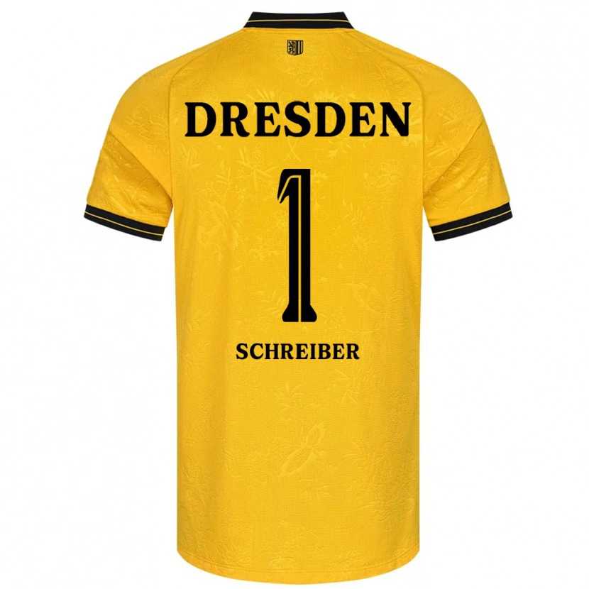 Danxen Uomo Maglia Tim Schreiber #1 Giallo Nero Kit Gara Home 2025/26 Maglietta