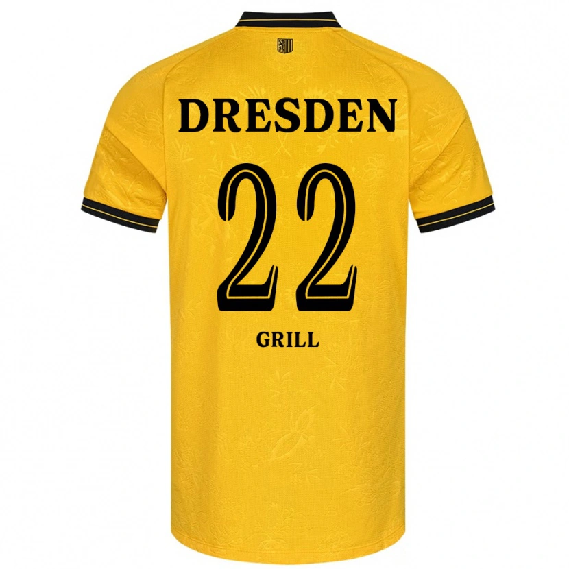 Danxen Uomo Maglia Lennart Grill #22 Giallo Nero Kit Gara Home 2025/26 Maglietta