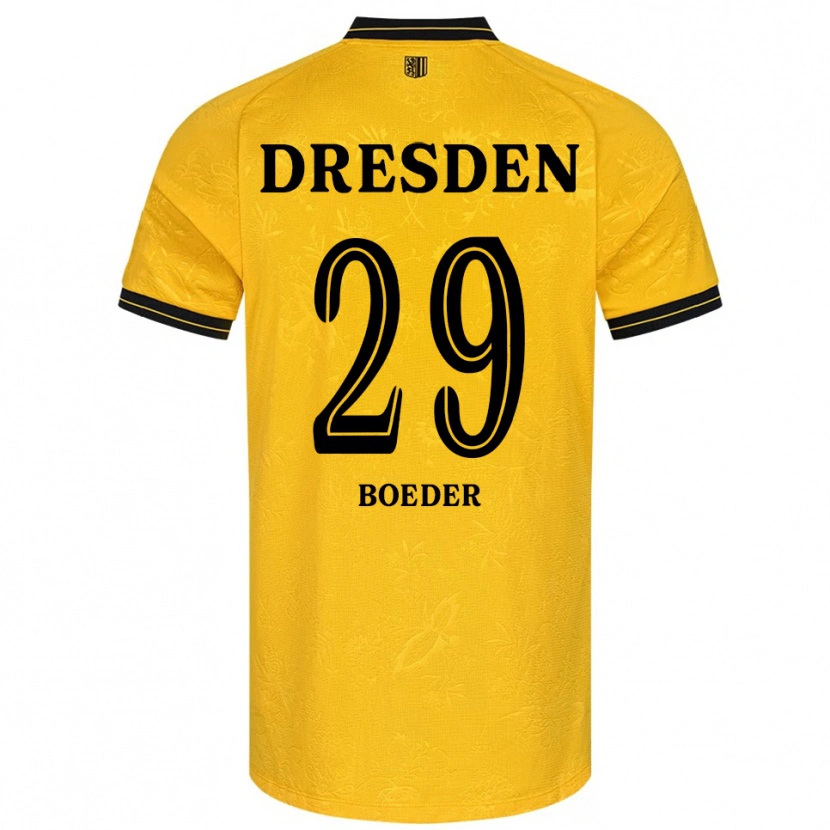 Danxen Uomo Maglia Lukas Boeder #29 Giallo Nero Kit Gara Home 2025/26 Maglietta
