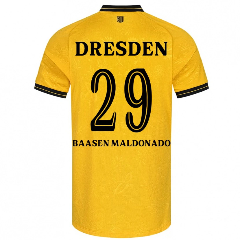 Danxen Uomo Maglia Luis Baasen Maldonado #29 Giallo Nero Kit Gara Home 2025/26 Maglietta