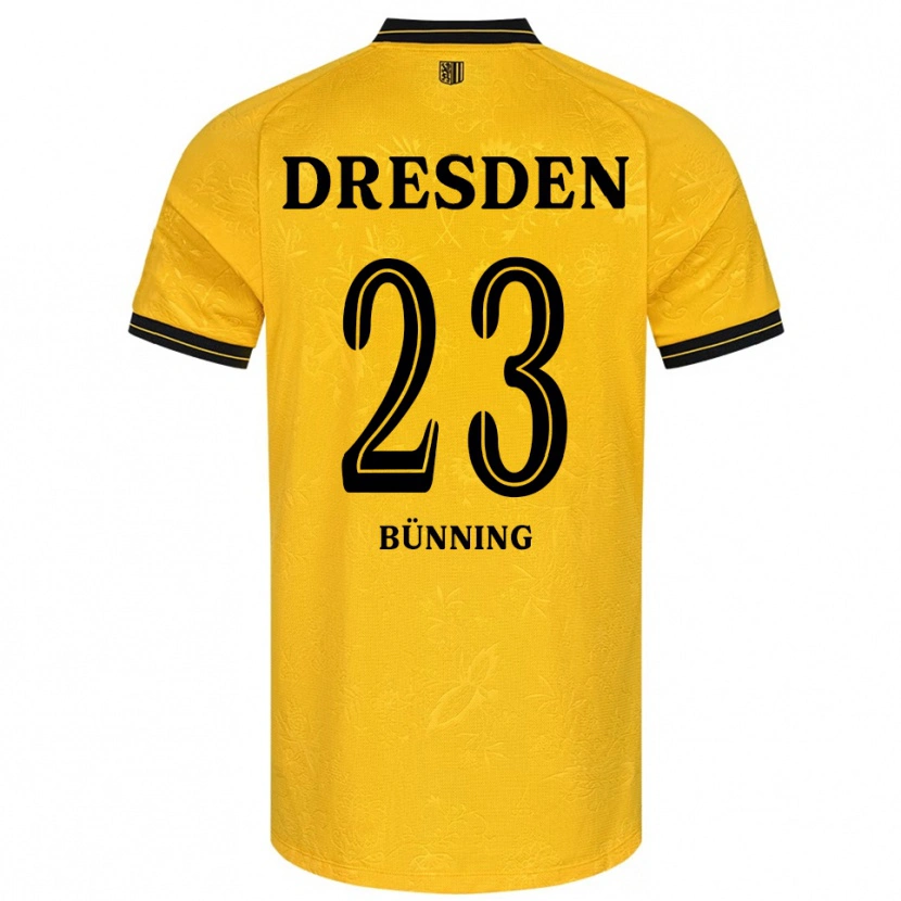 Danxen Uomo Maglia Lars Bünning #23 Giallo Nero Kit Gara Home 2025/26 Maglietta