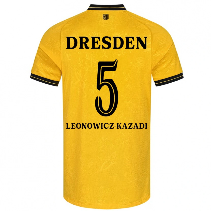 Danxen Uomo Maglia Jonathan Leonowicz-Kazadi #5 Giallo Nero Kit Gara Home 2025/26 Maglietta