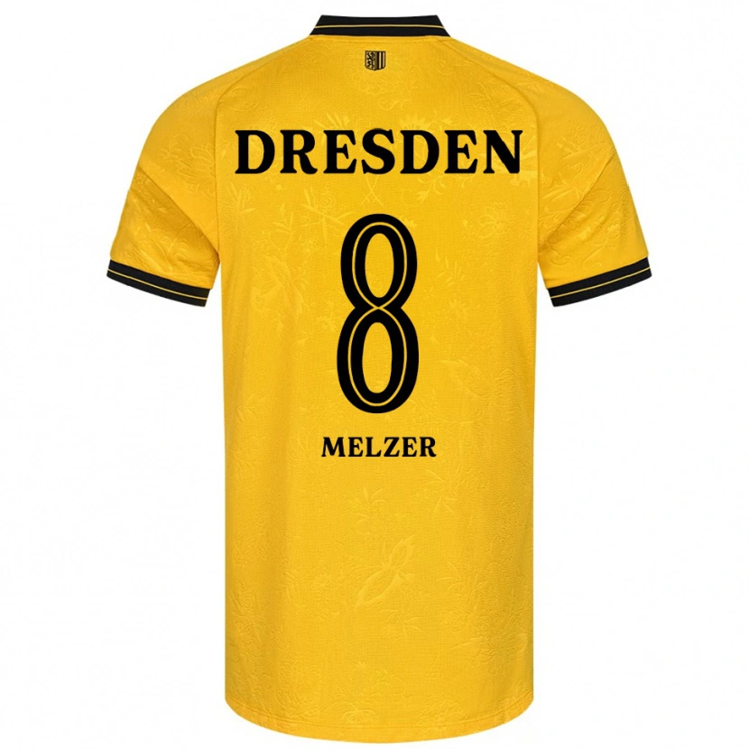Danxen Uomo Maglia Otto Melzer #8 Giallo Nero Kit Gara Home 2025/26 Maglietta