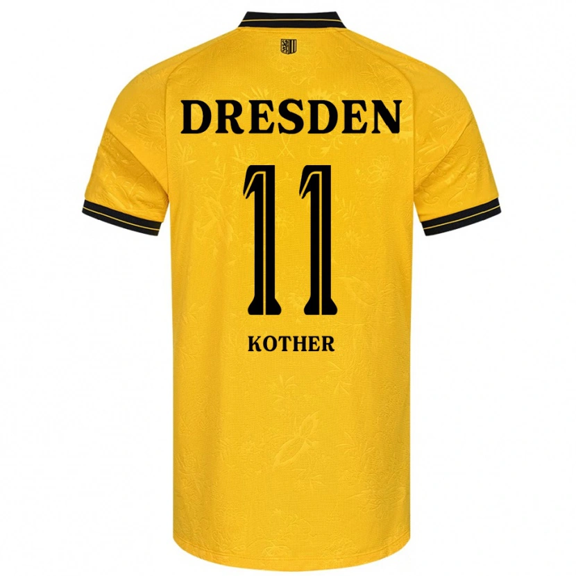 Danxen Uomo Maglia Dominik Kother #11 Giallo Nero Kit Gara Home 2025/26 Maglietta
