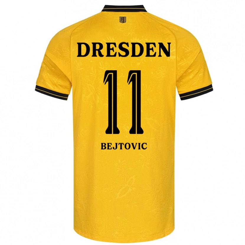 Danxen Uomo Maglia Alen Bejtovic #11 Giallo Nero Kit Gara Home 2025/26 Maglietta