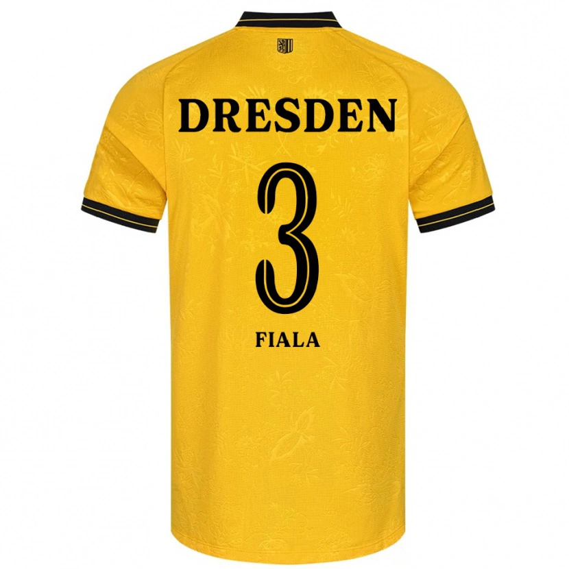 Danxen Uomo Maglia Matej Fiala #3 Giallo Nero Kit Gara Home 2025/26 Maglietta