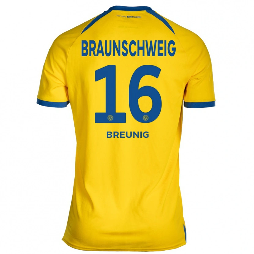 Danxen Uomo Maglia Louis Breunig #16 Giallo Blu Kit Gara Home 2025/26 Maglietta