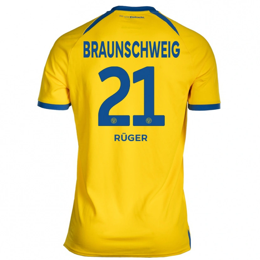 Danxen Uomo Maglia Lenn Rüger #21 Giallo Blu Kit Gara Home 2025/26 Maglietta