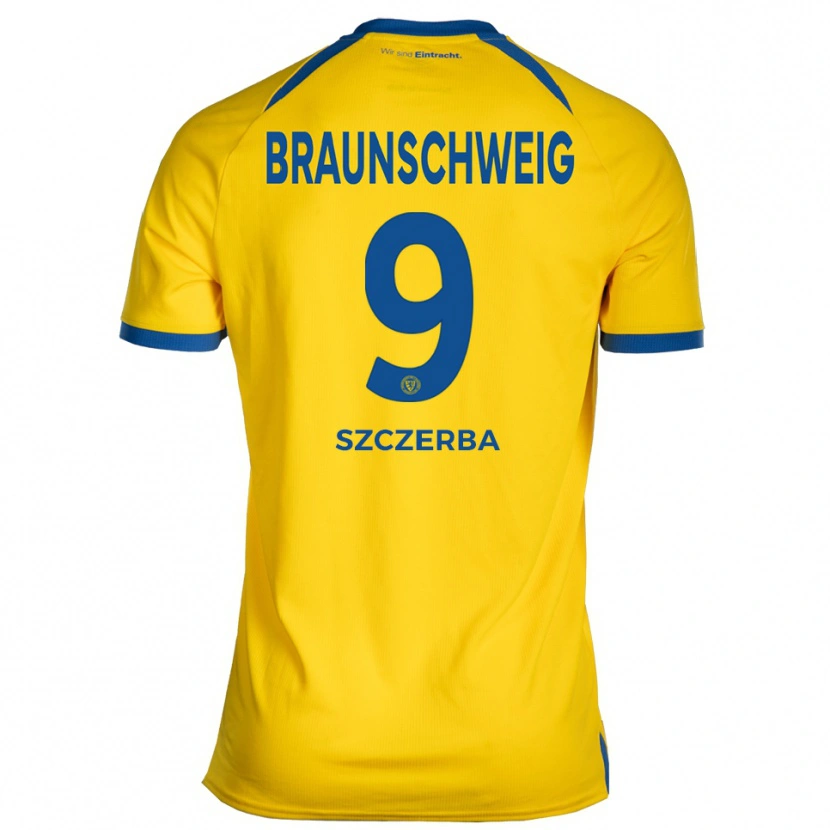 Danxen Uomo Maglia Kacper Szczerba #9 Giallo Blu Kit Gara Home 2025/26 Maglietta