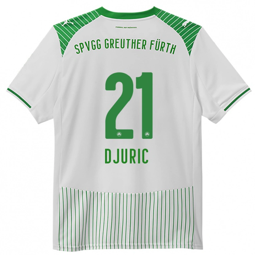Danxen Uomo Maglia Andrej Djuric #21 Bianco Verde Kit Gara Home 2025/26 Maglietta