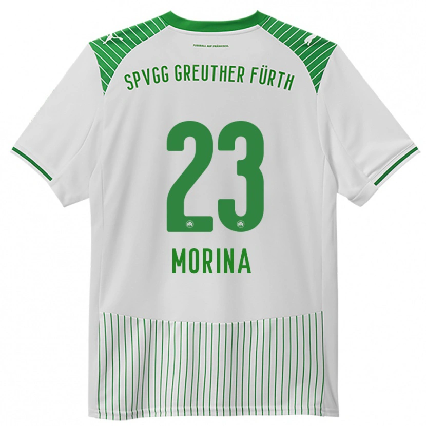 Danxen Uomo Maglia Dion Morina #23 Bianco Verde Kit Gara Home 2025/26 Maglietta