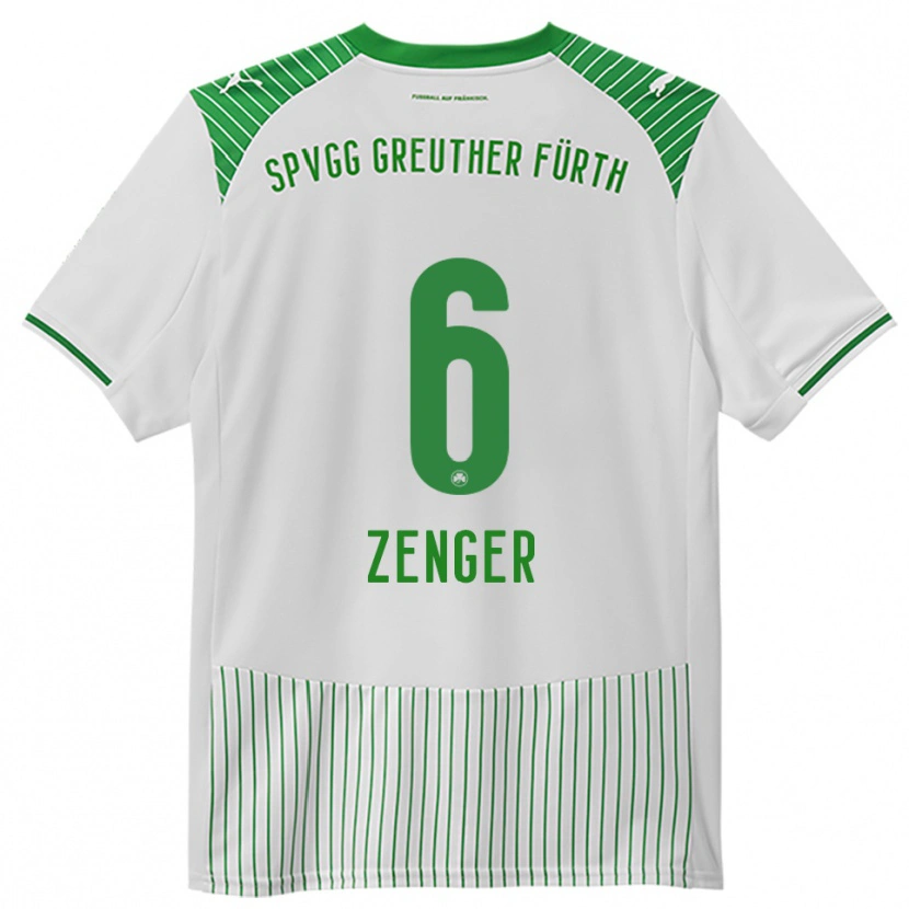 Danxen Uomo Maglia Marc Zenger #6 Bianco Verde Kit Gara Home 2025/26 Maglietta
