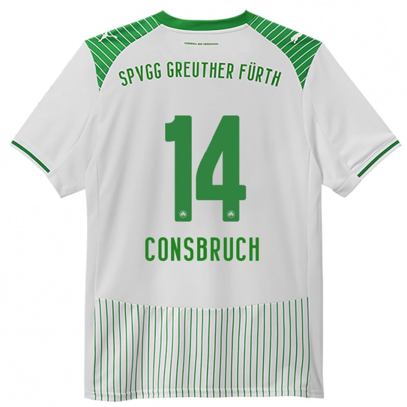 Danxen Uomo Maglia Jomaine Consbruch #14 Bianco Verde Kit Gara Home 2025/26 Maglietta