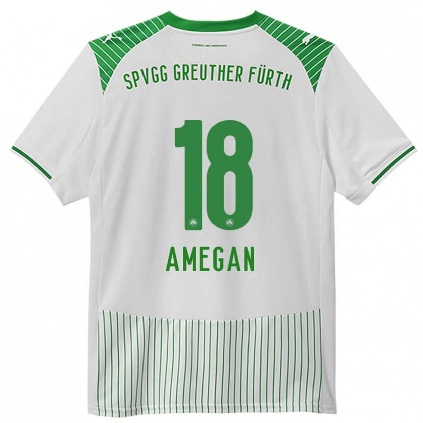 Danxen Uomo Maglia Dodji Amegan #18 Bianco Verde Kit Gara Home 2025/26 Maglietta