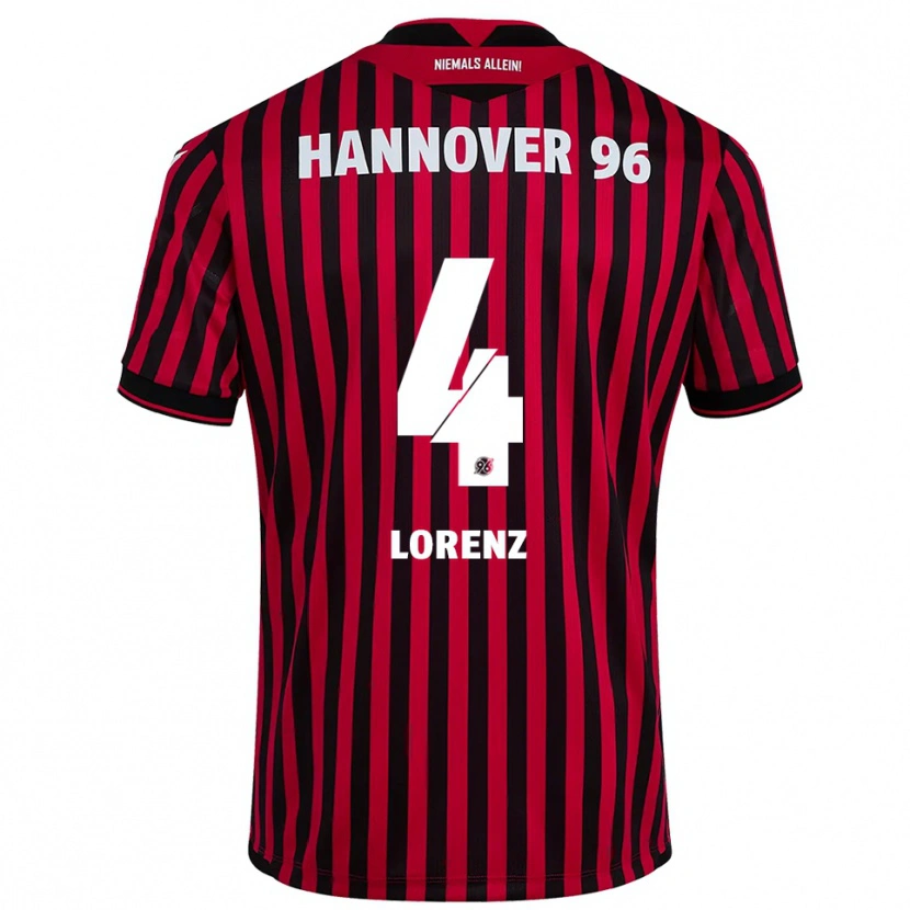 Danxen Uomo Maglia Pepe Lorenz #4 Rosso Nero Kit Gara Home 2025/26 Maglietta