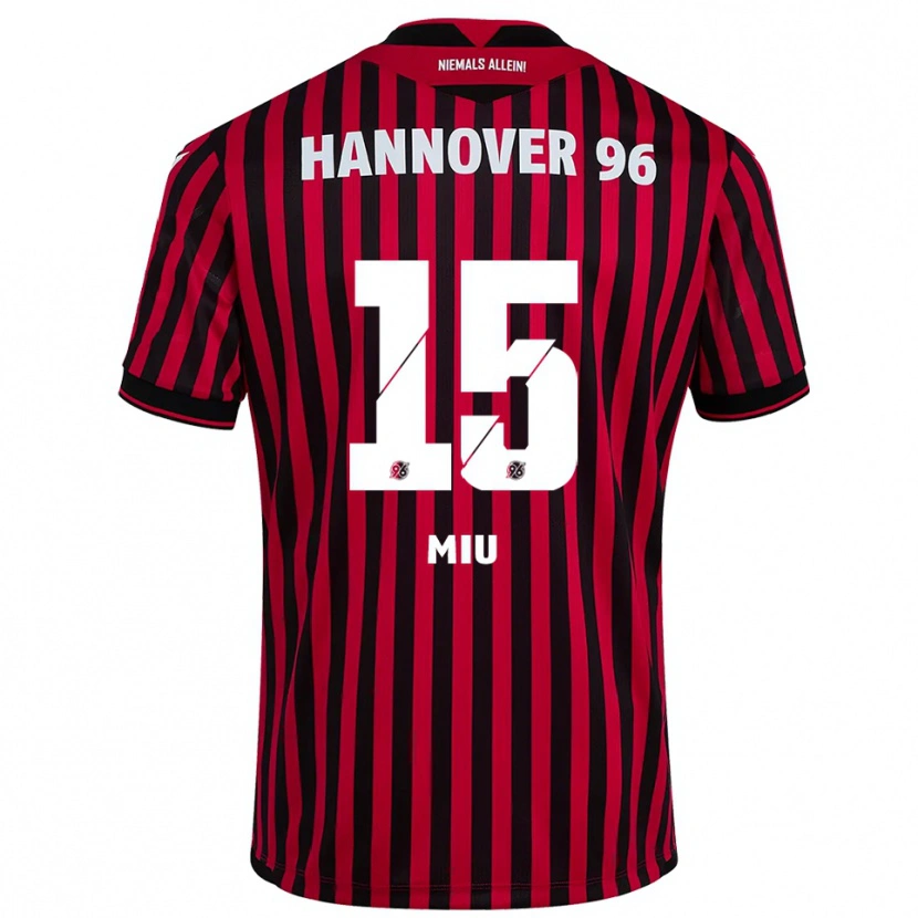 Danxen Uomo Maglia Denis Miu #15 Rosso Nero Kit Gara Home 2025/26 Maglietta