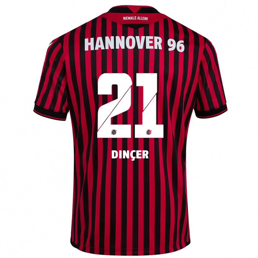 Danxen Uomo Maglia Yasin Dinçer #21 Rosso Nero Kit Gara Home 2025/26 Maglietta