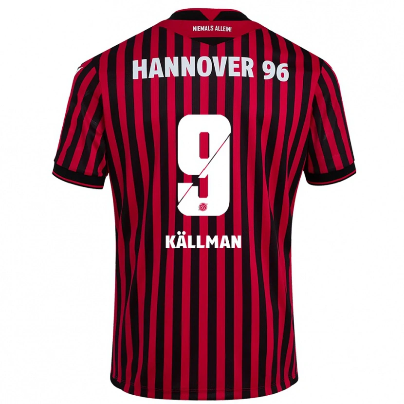 Danxen Uomo Maglia Benjamin Källman #9 Rosso Nero Kit Gara Home 2025/26 Maglietta
