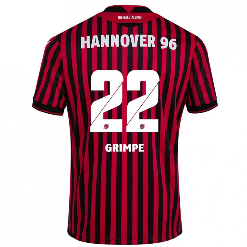 Danxen Uomo Maglia Luca-Joel Grimpe #22 Rosso Nero Kit Gara Home 2025/26 Maglietta