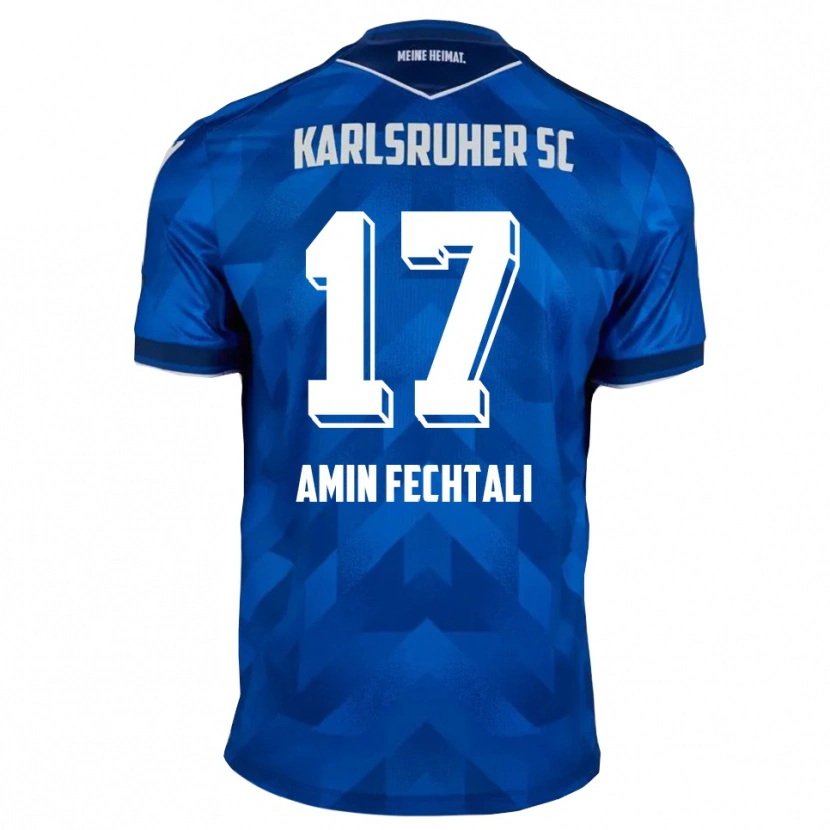 Danxen Uomo Maglia Oualid El Fechtali #17 Blu Bianco Kit Gara Home 2025/26 Maglietta