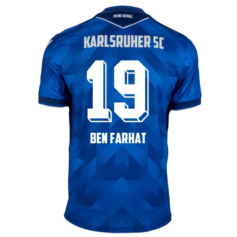 Danxen Uomo Maglia Louey Ben Farhat #19 Blu Bianco Kit Gara Home 2025/26 Maglietta