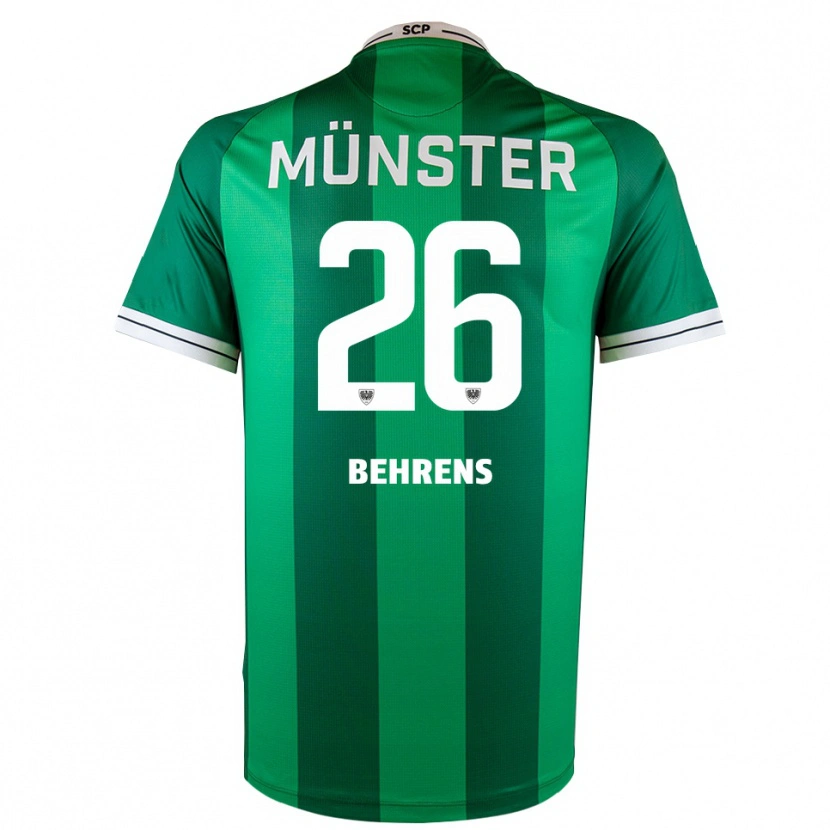 Danxen Uomo Maglia Morten Behrens #26 Verde Bianco Kit Gara Home 2025/26 Maglietta
