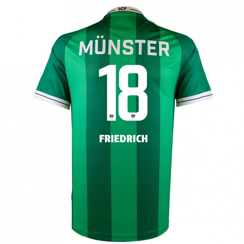 Danxen Uomo Maglia Alexander Friedrich #18 Verde Bianco Kit Gara Home 2025/26 Maglietta