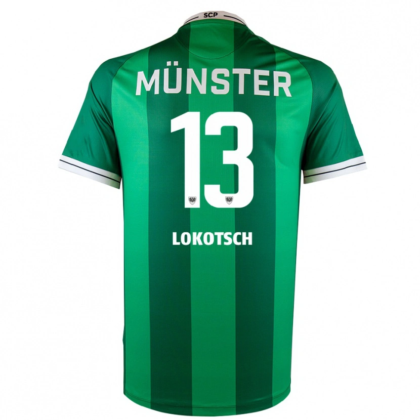 Danxen Uomo Maglia Lars Lokotsch #13 Verde Bianco Kit Gara Home 2025/26 Maglietta