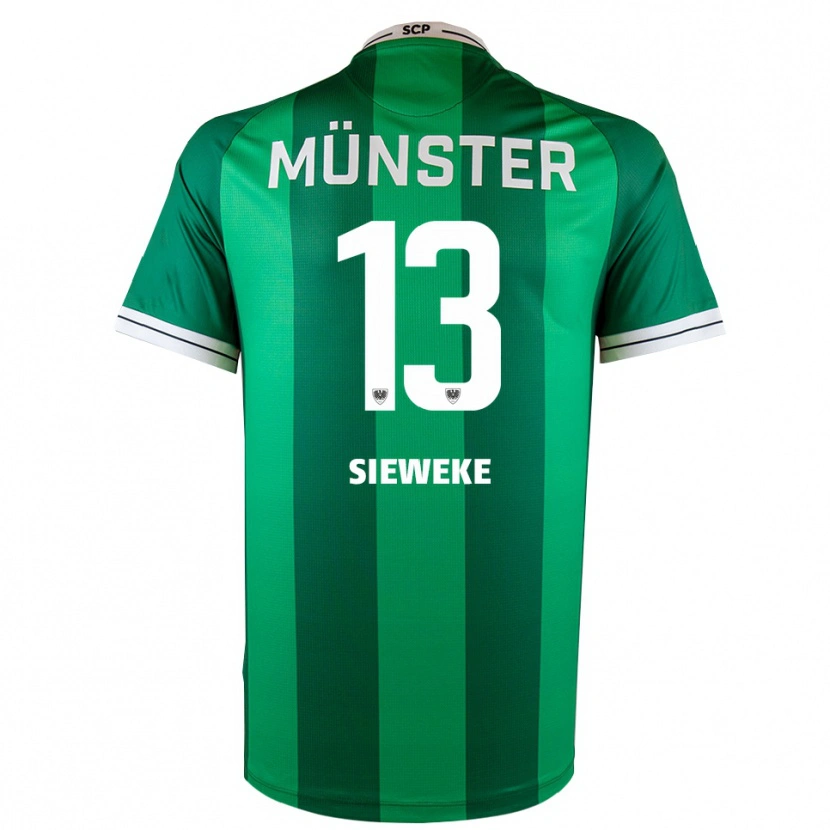 Danxen Uomo Maglia Henri Sieweke #13 Verde Bianco Kit Gara Home 2025/26 Maglietta