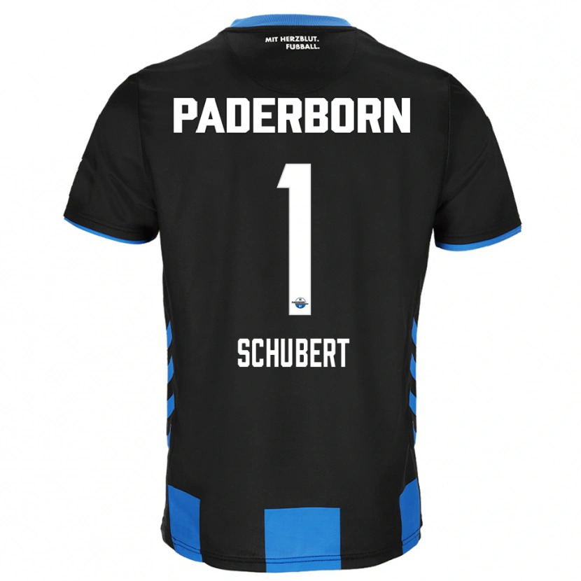 Danxen Uomo Maglia Markus Schubert #1 Nero Blu Kit Gara Home 2025/26 Maglietta