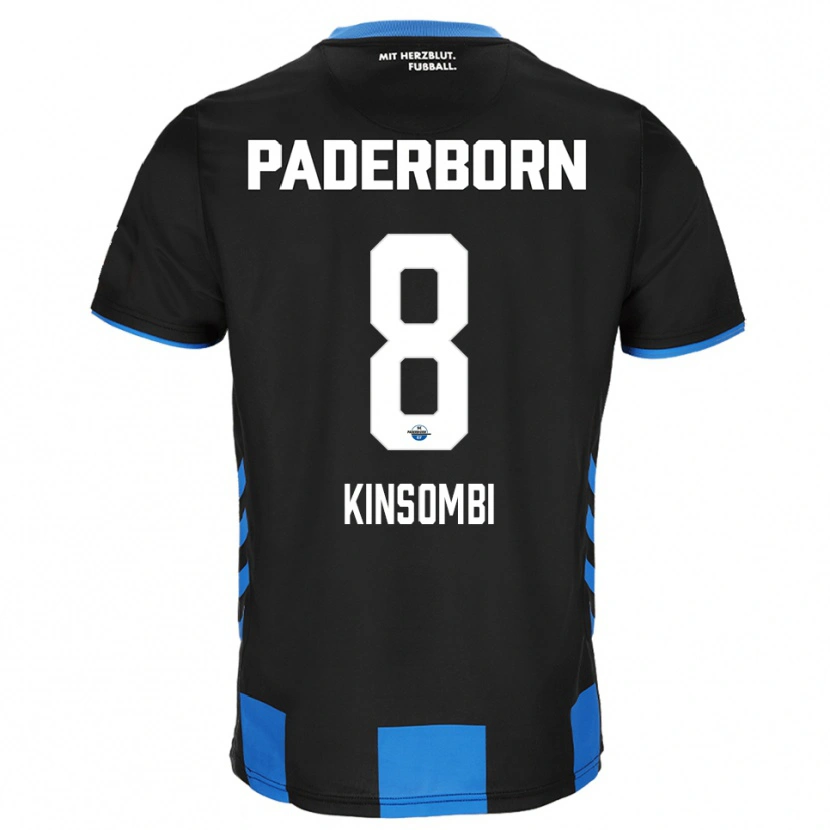 Danxen Uomo Maglia David Kinsombi #8 Nero Blu Kit Gara Home 2025/26 Maglietta