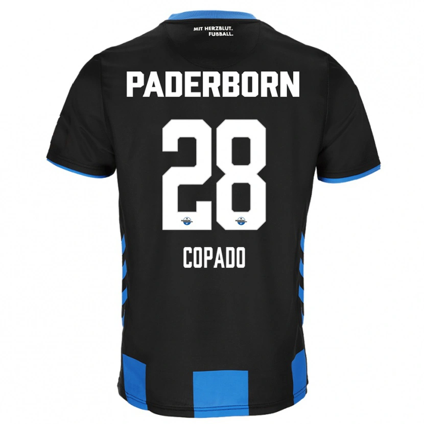 Danxen Uomo Maglia Lucas Copado #28 Nero Blu Kit Gara Home 2025/26 Maglietta