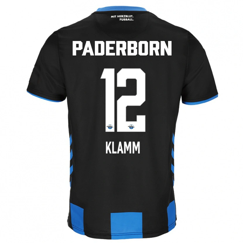 Danxen Uomo Maglia Felix Klamm #12 Nero Blu Kit Gara Home 2025/26 Maglietta