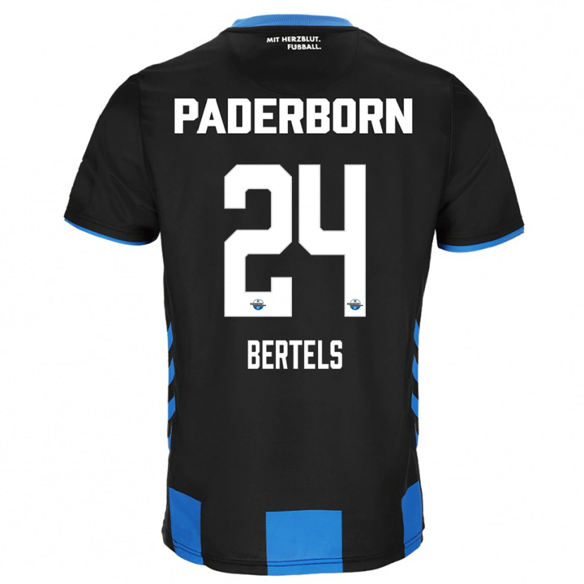 Danxen Uomo Maglia Felix Bertels #24 Nero Blu Kit Gara Home 2025/26 Maglietta