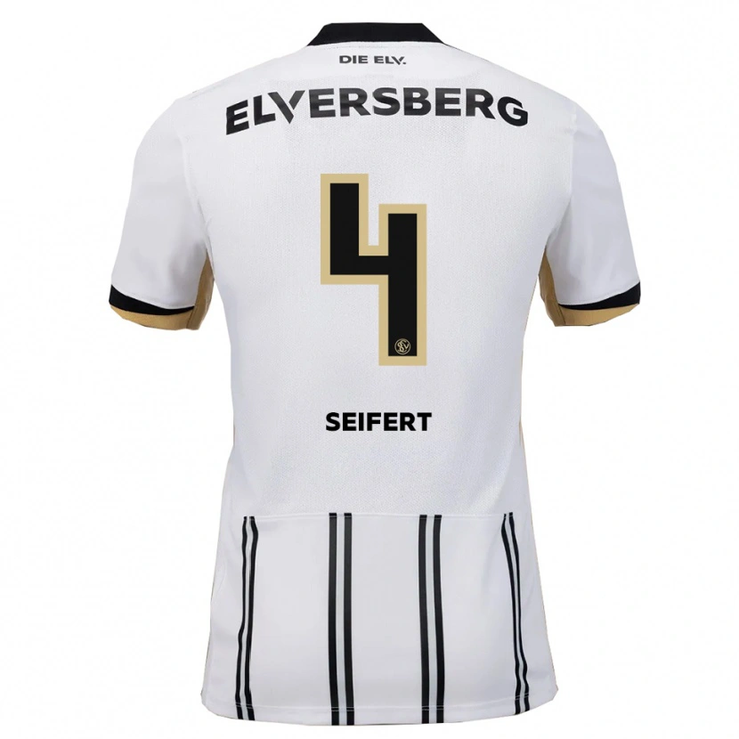 Danxen Uomo Maglia Luis Seifert #4 Bianco Nero Kit Gara Home 2025/26 Maglietta