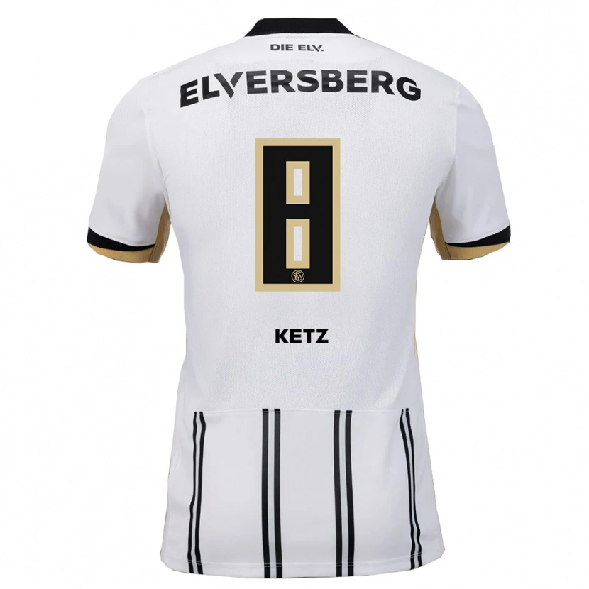 Danxen Uomo Maglia Maas Ketz #8 Bianco Nero Kit Gara Home 2025/26 Maglietta