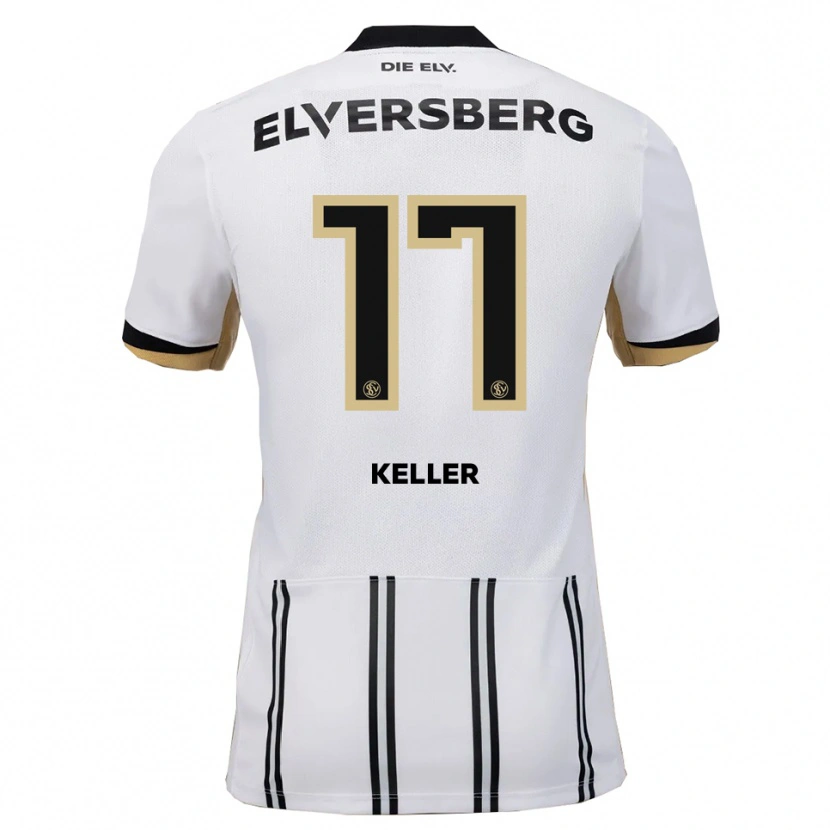Danxen Uomo Maglia Ina Keller #17 Bianco Nero Kit Gara Home 2025/26 Maglietta