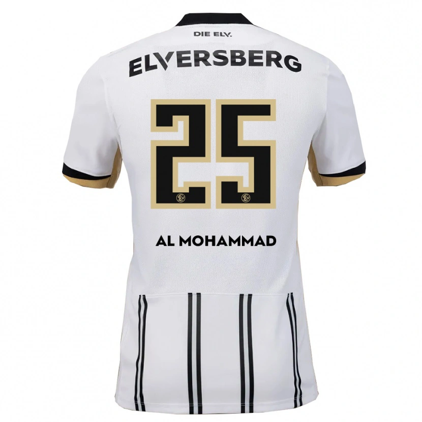 Danxen Uomo Maglia Loay Al Mohammad #25 Bianco Nero Kit Gara Home 2025/26 Maglietta