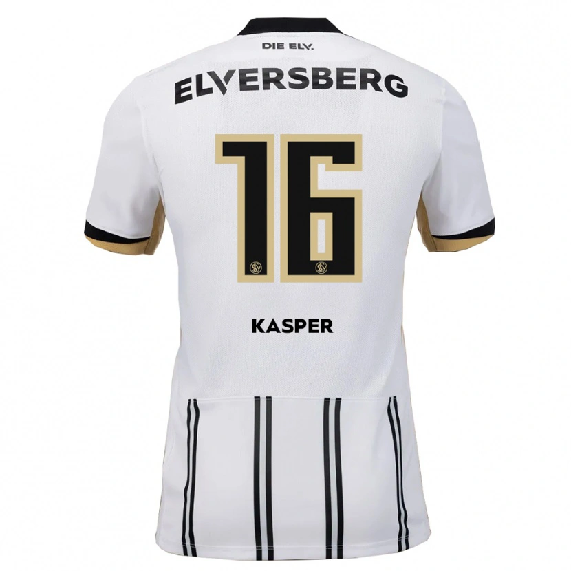 Danxen Uomo Maglia Mathis Kasper #16 Bianco Nero Kit Gara Home 2025/26 Maglietta