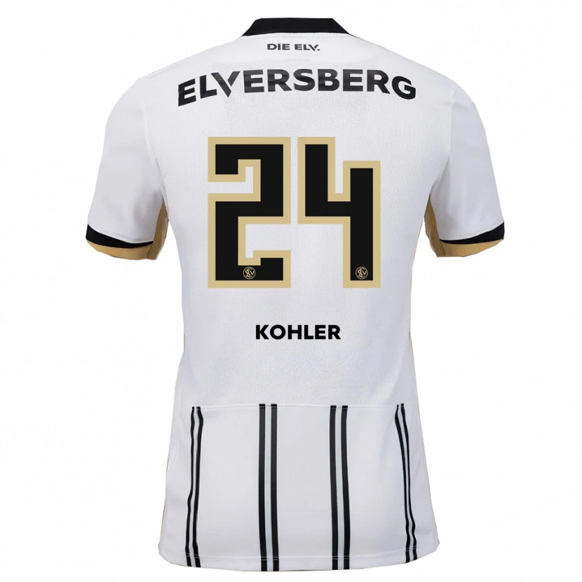 Danxen Uomo Maglia Lukas Kohler #24 Bianco Nero Kit Gara Home 2025/26 Maglietta
