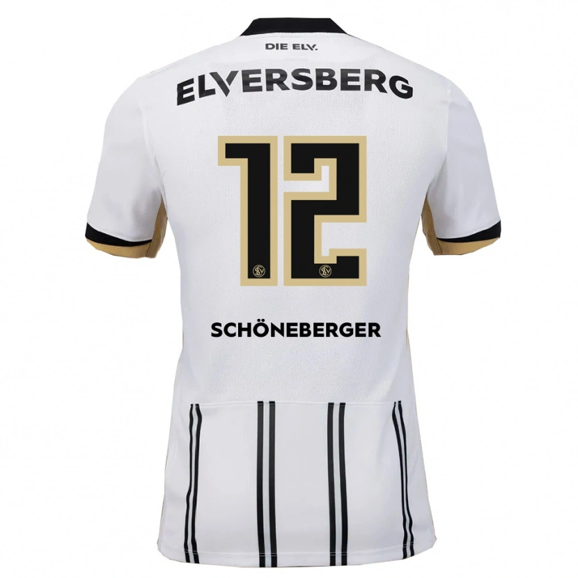 Danxen Uomo Maglia Louis Schöneberger #12 Bianco Nero Kit Gara Home 2025/26 Maglietta