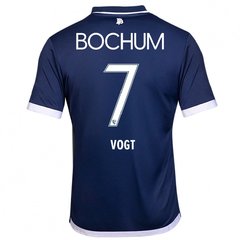 Danxen Uomo Maglia Kevin Vogt #7 Blu Navy Bianco Kit Gara Home 2025/26 Maglietta