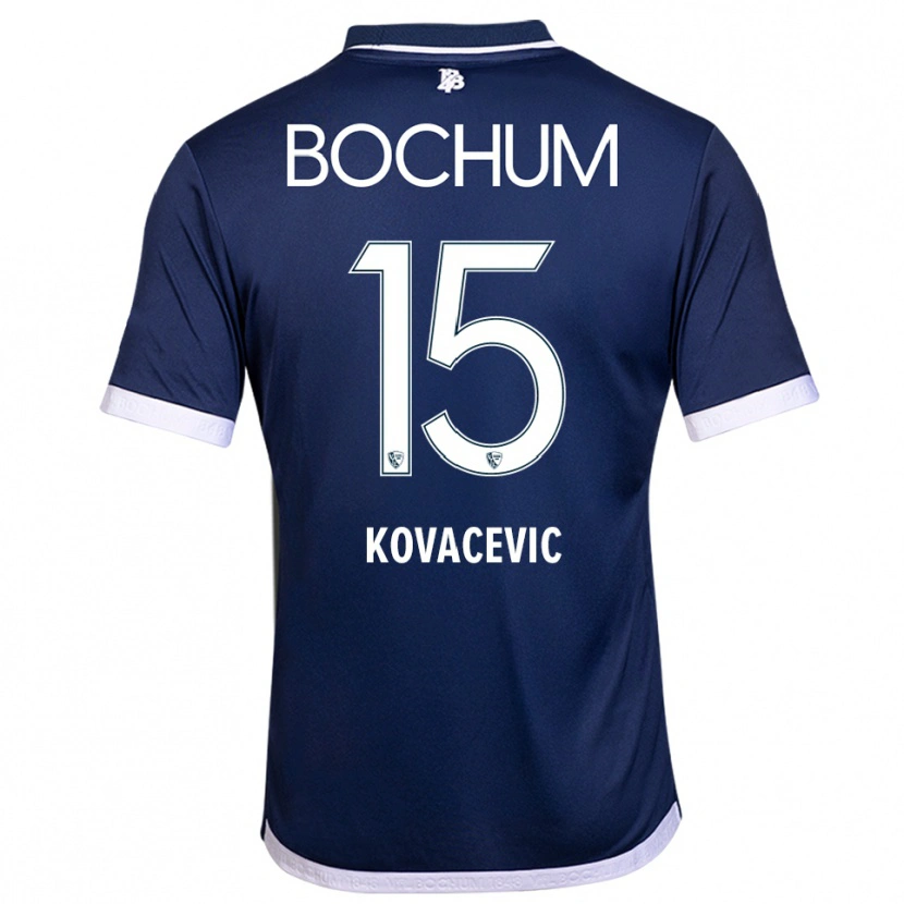 Danxen Uomo Maglia Elhan Kovacevic #15 Blu Navy Bianco Kit Gara Home 2025/26 Maglietta